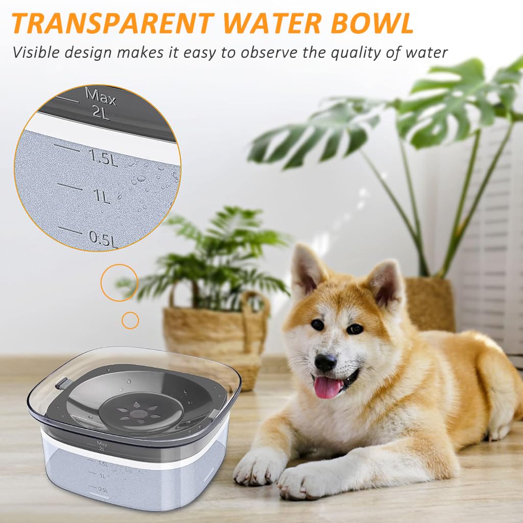 Qpets Dog Water Bowl 2L No Spill Dog Water Bowl PP Large Capacity Water Bowl Water Dispenser for Dog Sanitary Water Bowl Drinking Bowl for Dog Cat Qpets Dog Water Bowl 2L No Spill Dog Water Bowl PP Large Capacity Water Bowl Water Dispenser for Dog Sanitary Water Bowl Drinking Bowl for Dog Cat